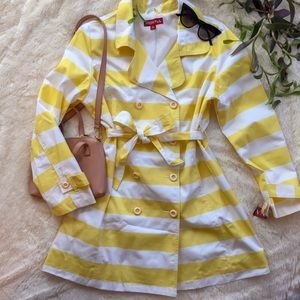 Yellow Striped Trenchcoat NWOT